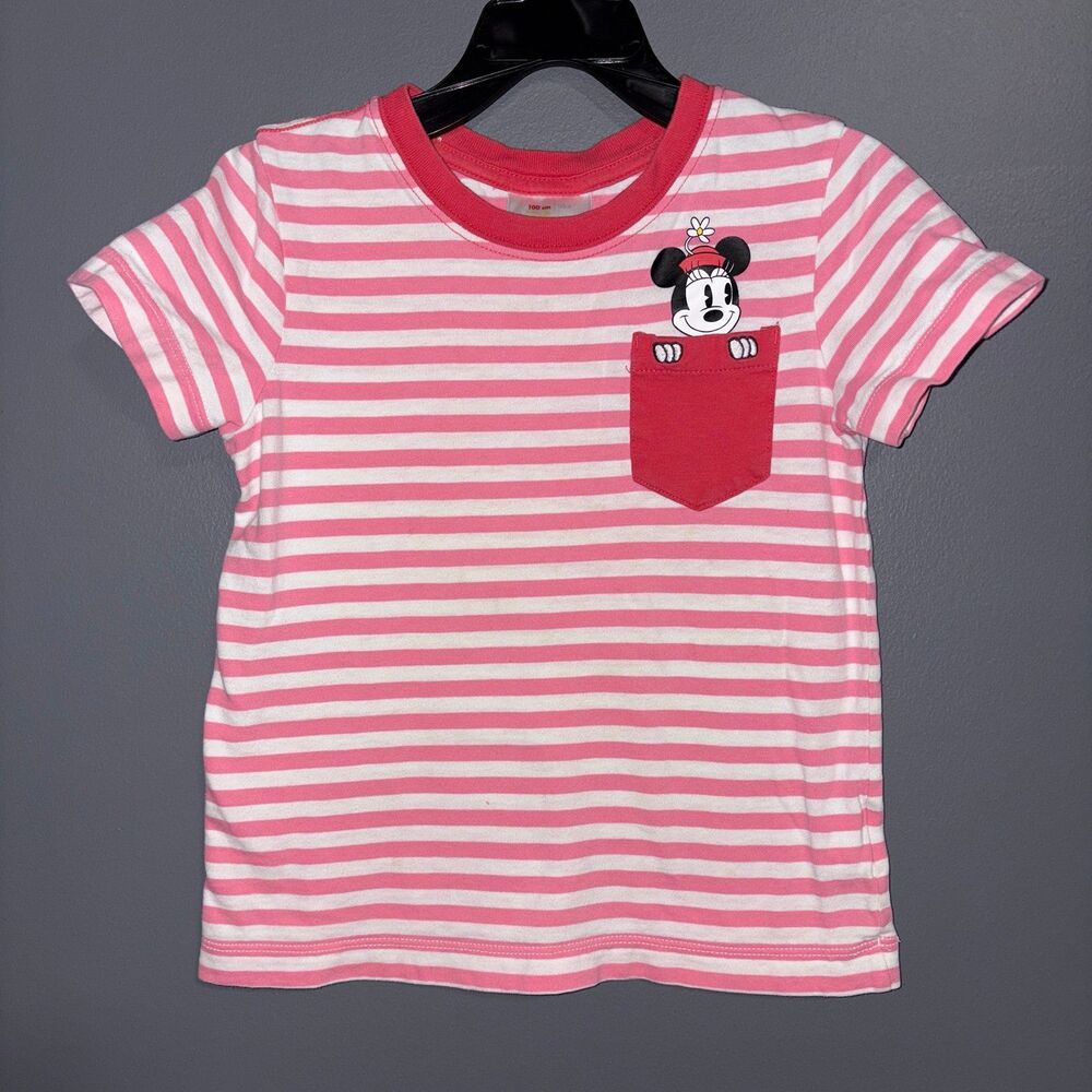 Hanna Andersson Disney Collection Minnie Mouse Pink White Stripes Pocket US 4
